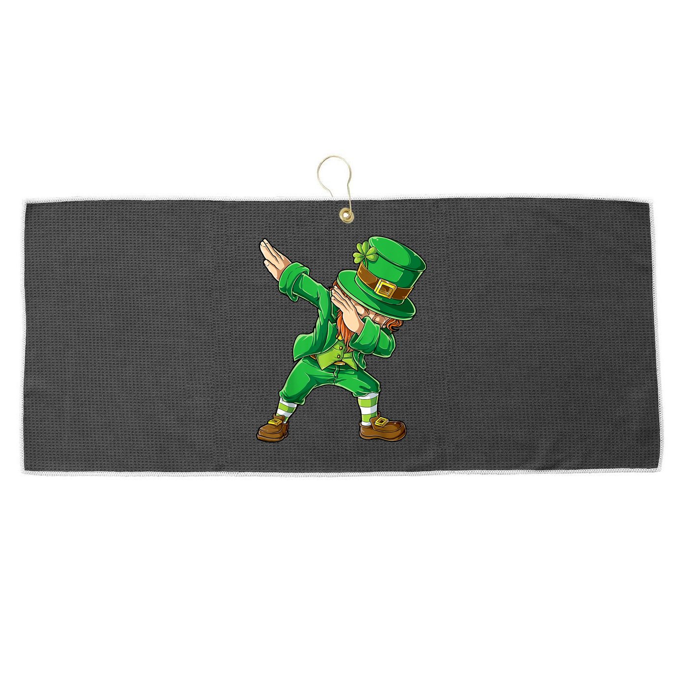 St Patricks Day Dabbing Leprechaun Boys Kids Men Dab Youth Large Microfiber Waffle Golf Towel