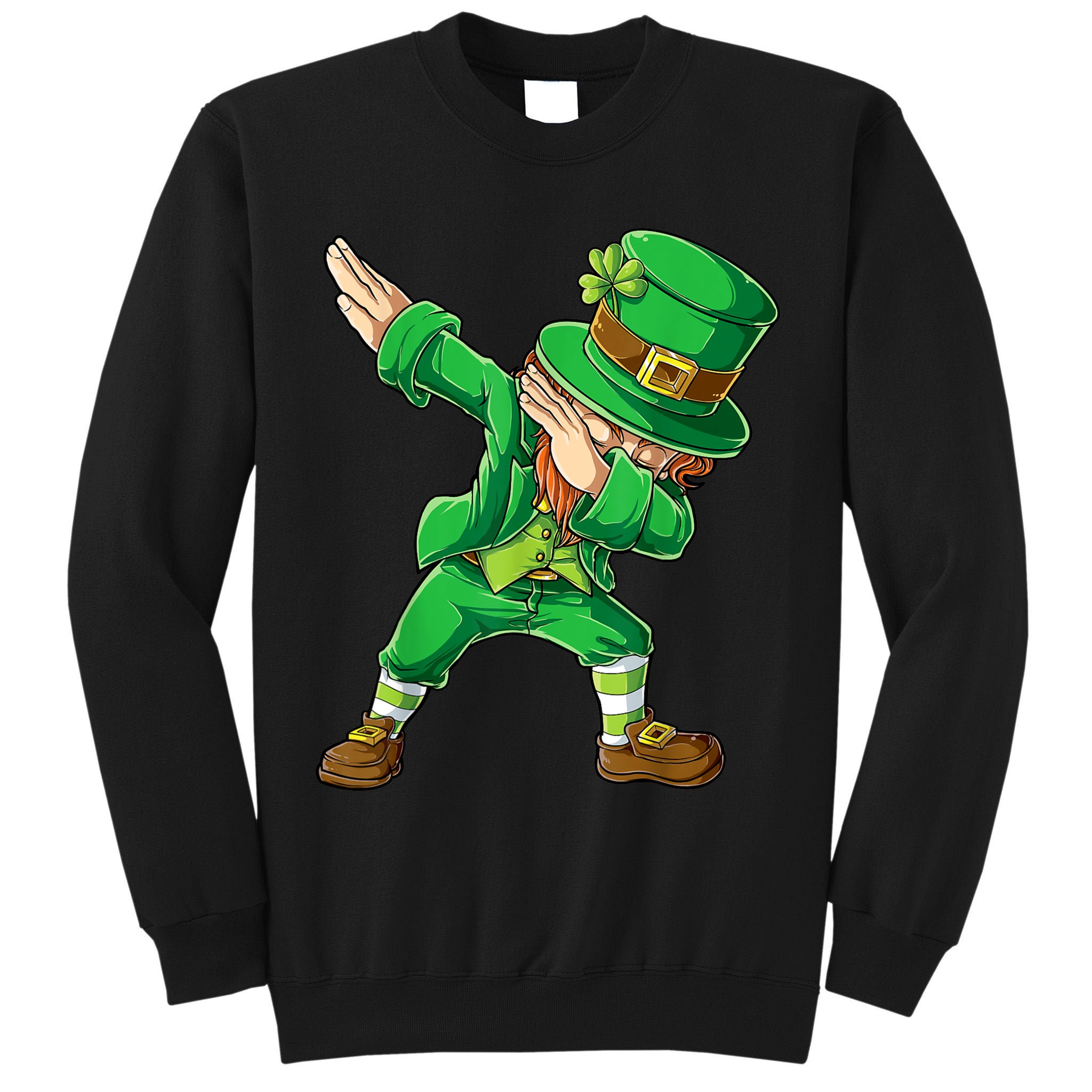 St Patricks Day Dabbing Leprechaun Boys Kids Men Dab Youth Tall Sweatshirt