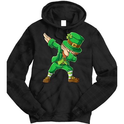 St Patricks Day Dabbing Leprechaun Boys Kids Men Dab Youth Tie Dye Hoodie
