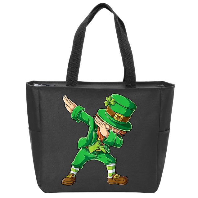 St Patricks Day Dabbing Leprechaun Boys Kids Men Dab Youth Zip Tote Bag