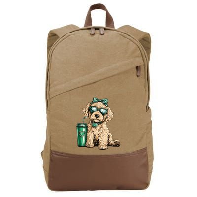 St. PatrickS Day Poodle Lover Design For Dog Moms Cotton Canvas Backpack