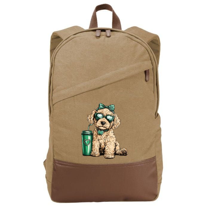 St. PatrickS Day Poodle Lover Design For Dog Moms Cotton Canvas Backpack