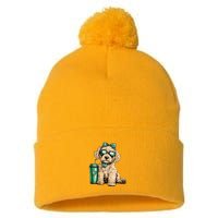 St. PatrickS Day Poodle Lover Design For Dog Moms Pom Pom 12in Knit Beanie
