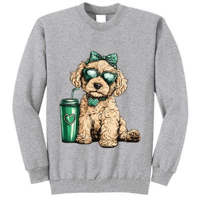 St. PatrickS Day Poodle Lover Design For Dog Moms Tall Sweatshirt