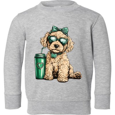 St. PatrickS Day Poodle Lover Design For Dog Moms Toddler Sweatshirt