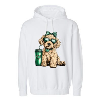 St. PatrickS Day Poodle Lover Design For Dog Moms Garment-Dyed Fleece Hoodie