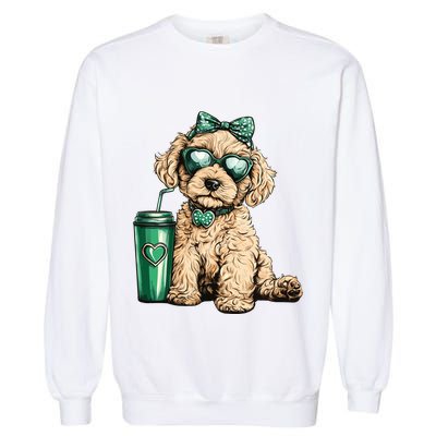 St. PatrickS Day Poodle Lover Design For Dog Moms Garment-Dyed Sweatshirt