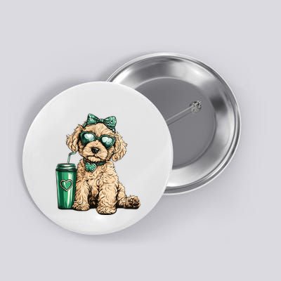 St. PatrickS Day Poodle Lover Design For Dog Moms Button