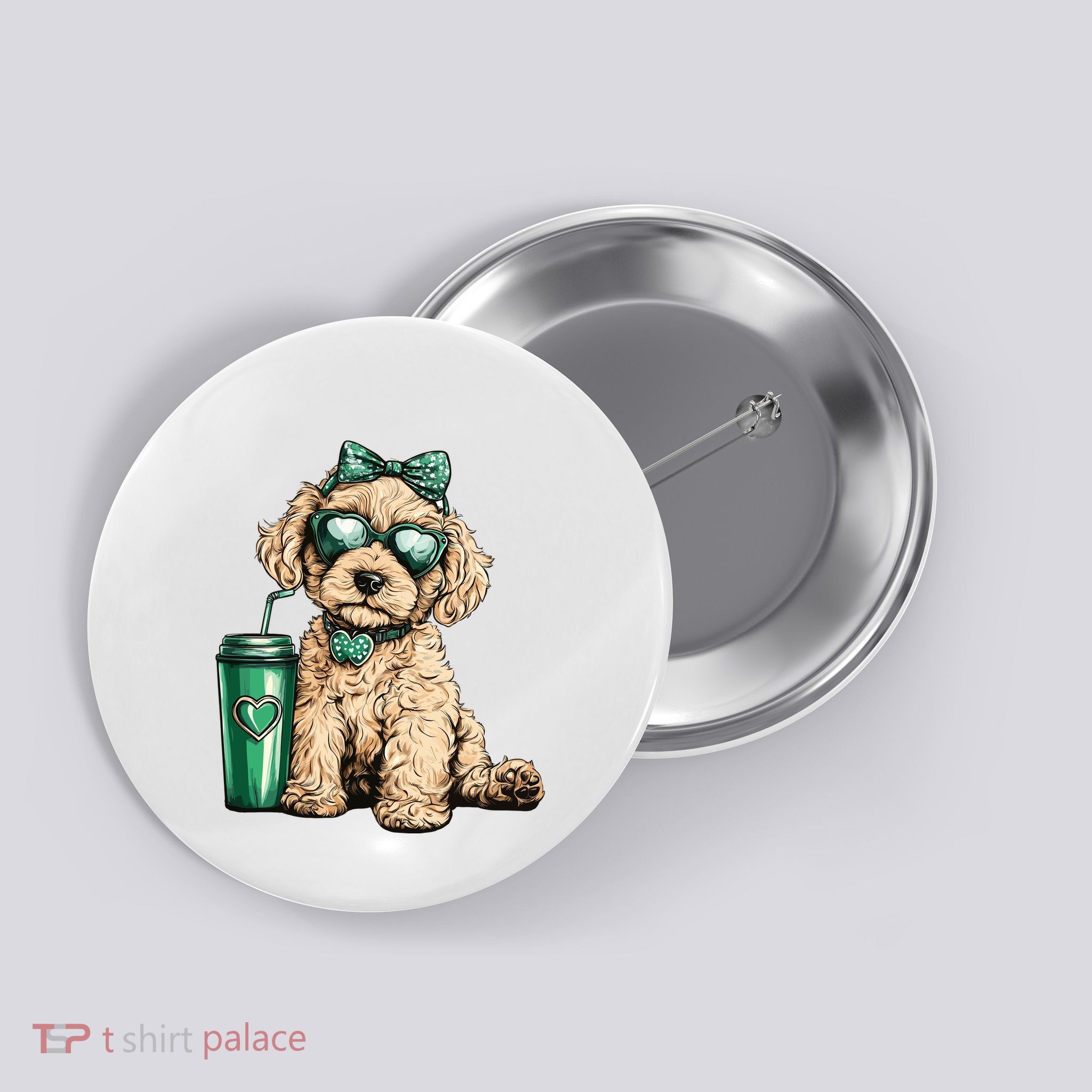 St. PatrickS Day Poodle Lover Design For Dog Moms Button