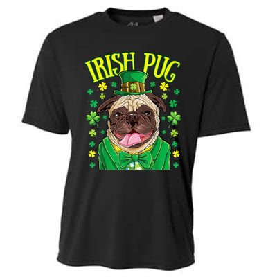 Saint Paticks Day Irish Pug Mom, Dad Rainbow Cooling Performance Crew T-Shirt