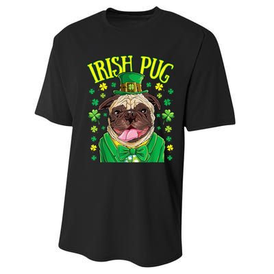 Saint Paticks Day Irish Pug Mom, Dad Rainbow Performance Sprint T-Shirt