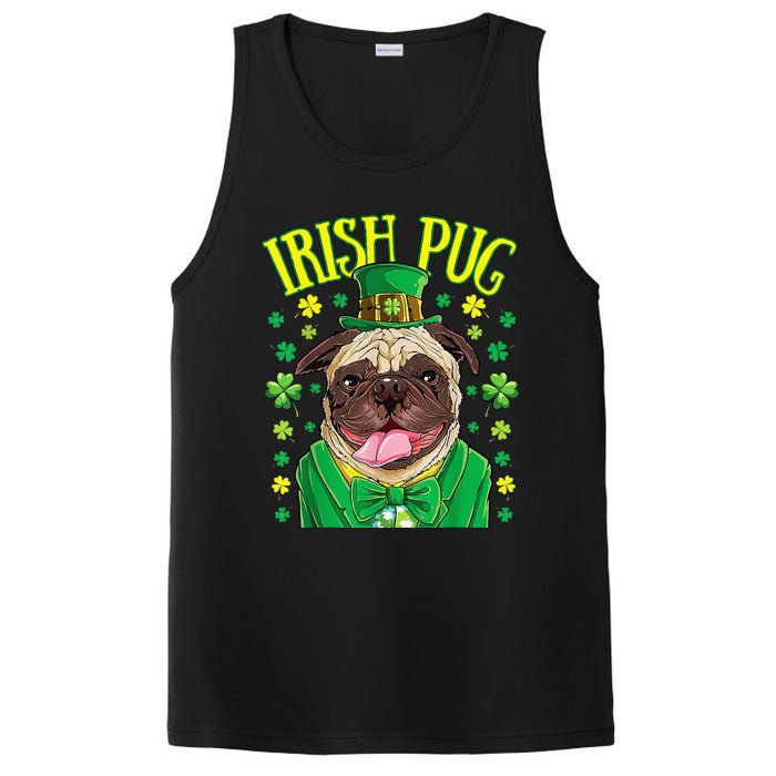 Saint Paticks Day Irish Pug Mom, Dad Rainbow PosiCharge Competitor Tank