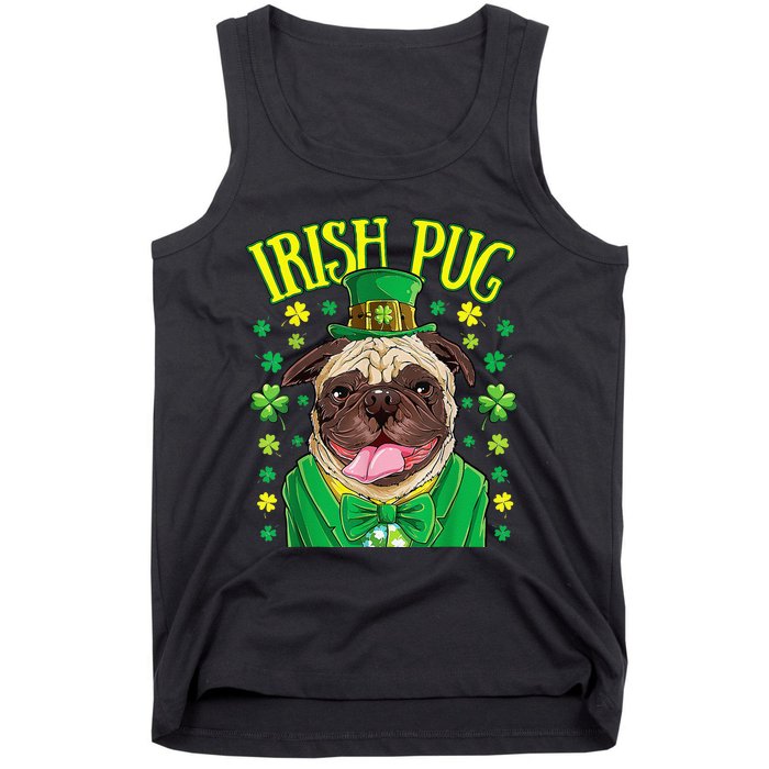 Saint Paticks Day Irish Pug Mom, Dad Rainbow Tank Top