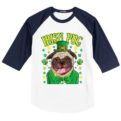 Saint Paticks Day Irish Pug Mom, Dad Rainbow Baseball Sleeve Shirt