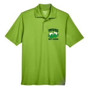 St Patricks Day Mugs Not Drugs Drink Green Beer Men's Origin Performance Pique Polo