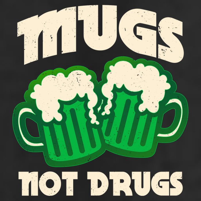 St Patricks Day Mugs Not Drugs Drink Green Beer 7 Panel Mesh Trucker Snapback Hat