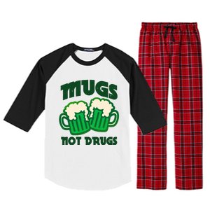 St Patricks Day Mugs Not Drugs Drink Green Beer Raglan Sleeve Pajama Set