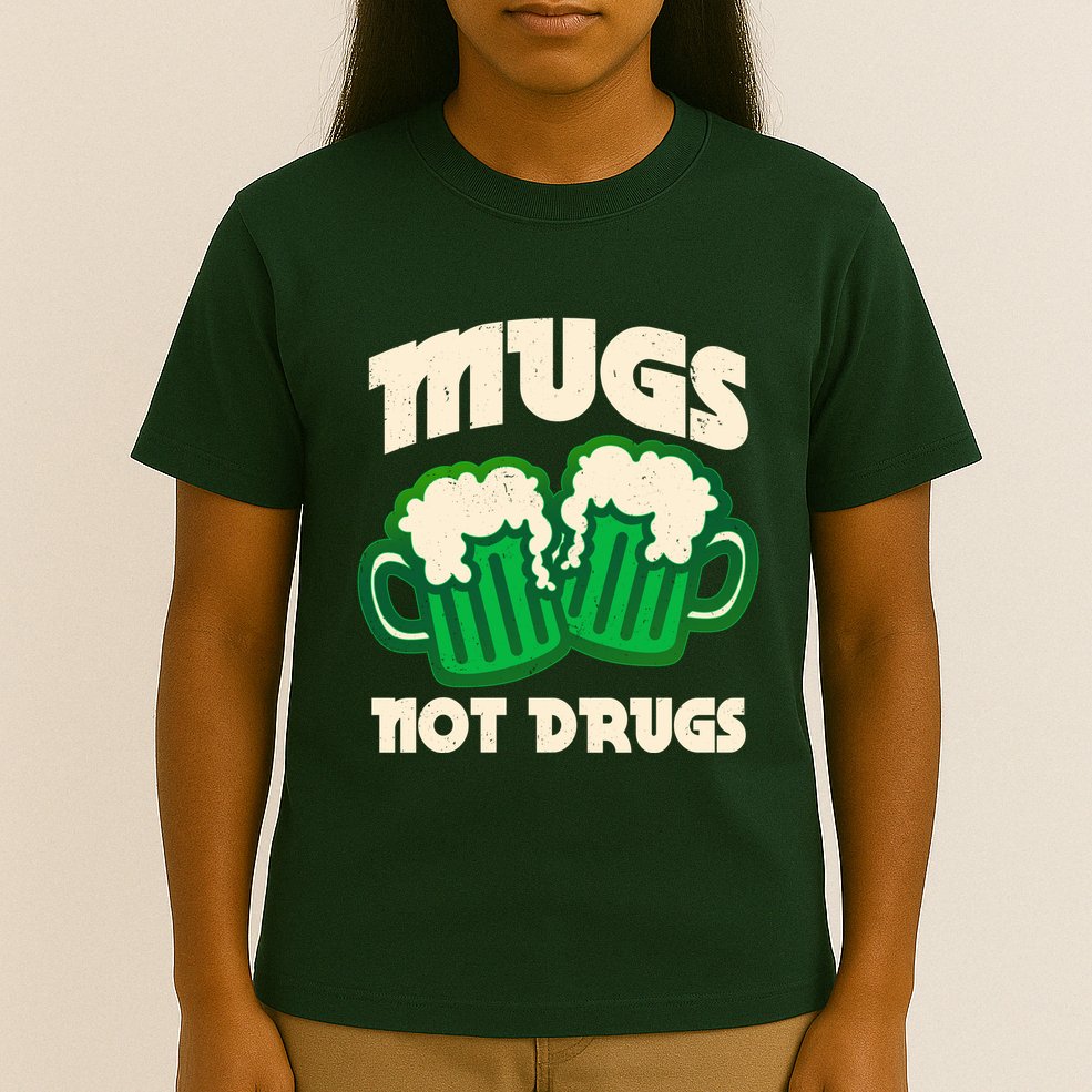 St Patricks Day Mugs Not Drugs Drink Green Beer T-Shirt