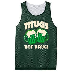 St Patricks Day Mugs Not Drugs Drink Green Beer Mesh Reversible Basketball Jersey Tank