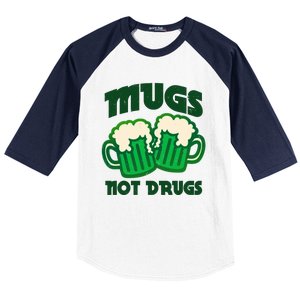 St Patricks Day Mugs Not Drugs Drink Green Beer Baseball Sleeve Shirt