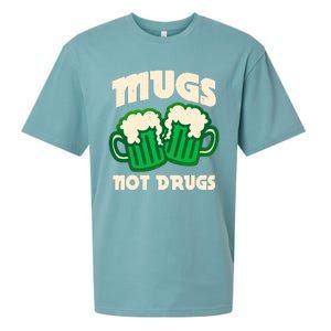 St Patricks Day Mugs Not Drugs Drink Green Beer Sueded Cloud Jersey T-Shirt