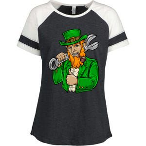 St Pattys Day Irish Leprechaun Car Mechanic Ing Gift Funny Gift Enza Ladies Jersey Colorblock Tee