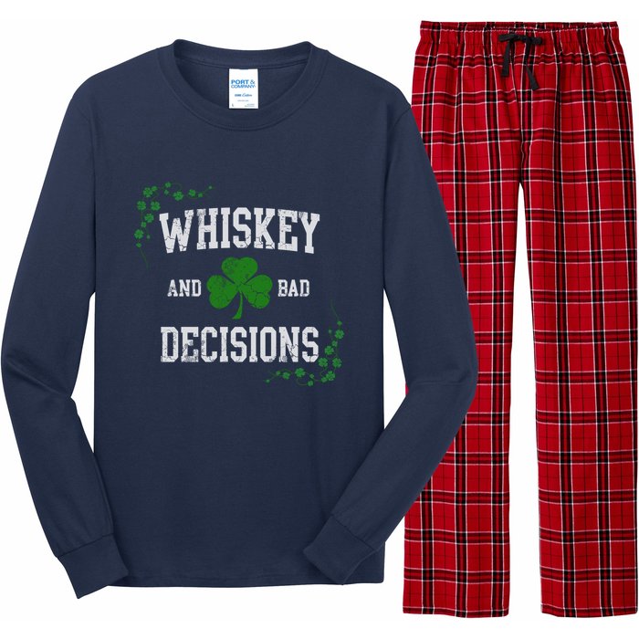 St Patricks Day With Whiskey And Bad Decisions Long Sleeve Pajama Set