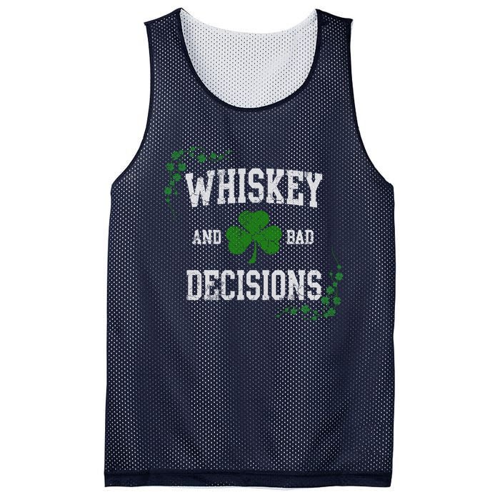 St Patricks Day With Whiskey And Bad Decisions Mesh Reversible Basketball Jersey Tank