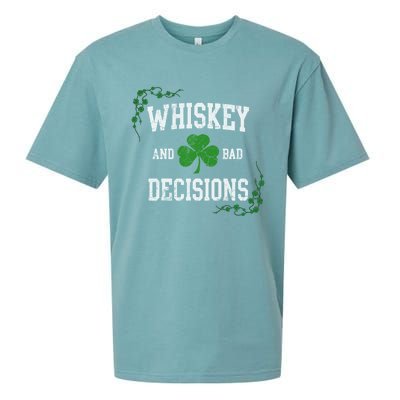 St Patricks Day With Whiskey And Bad Decisions Sueded Cloud Jersey T-Shirt