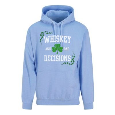 St Patricks Day With Whiskey And Bad Decisions Unisex Surf Hoodie