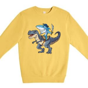 Shark Pirate Dinosaur T Rex Funny Jawsome Gifts Hoodie Premium Crewneck Sweatshirt