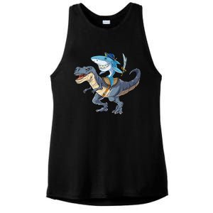 Shark Pirate Dinosaur T Rex Funny Jawsome Gifts Hoodie Ladies PosiCharge Tri-Blend Wicking Tank