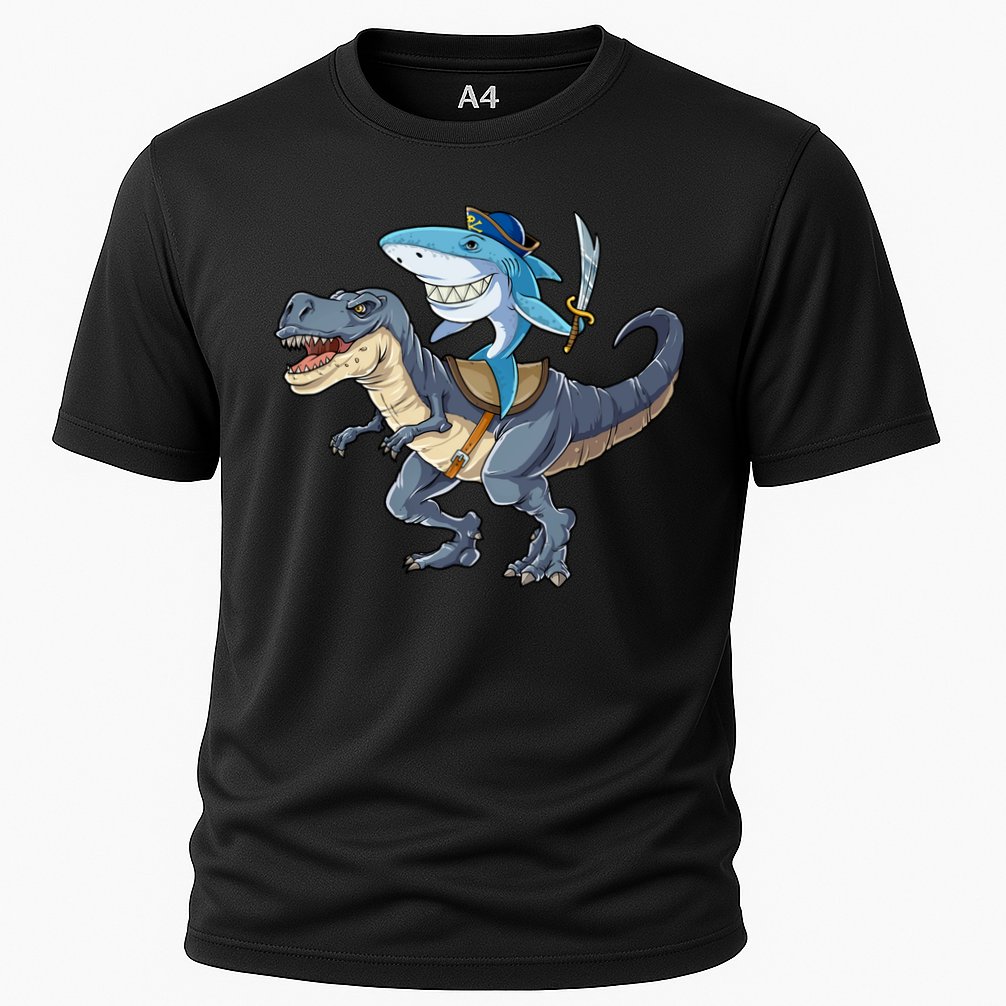 Shark Pirate Dinosaur T Rex Funny Jawsome Gifts Hoodie Cooling Performance Crew T-Shirt