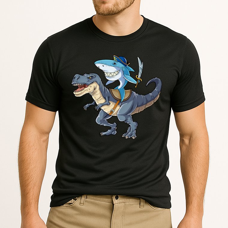Shark Pirate Dinosaur T Rex Funny Jawsome Gifts Hoodie Cooling Performance Crew T-Shirt