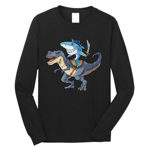 Shark Pirate Dinosaur T Rex Funny Jawsome Gifts Hoodie Long Sleeve Shirt