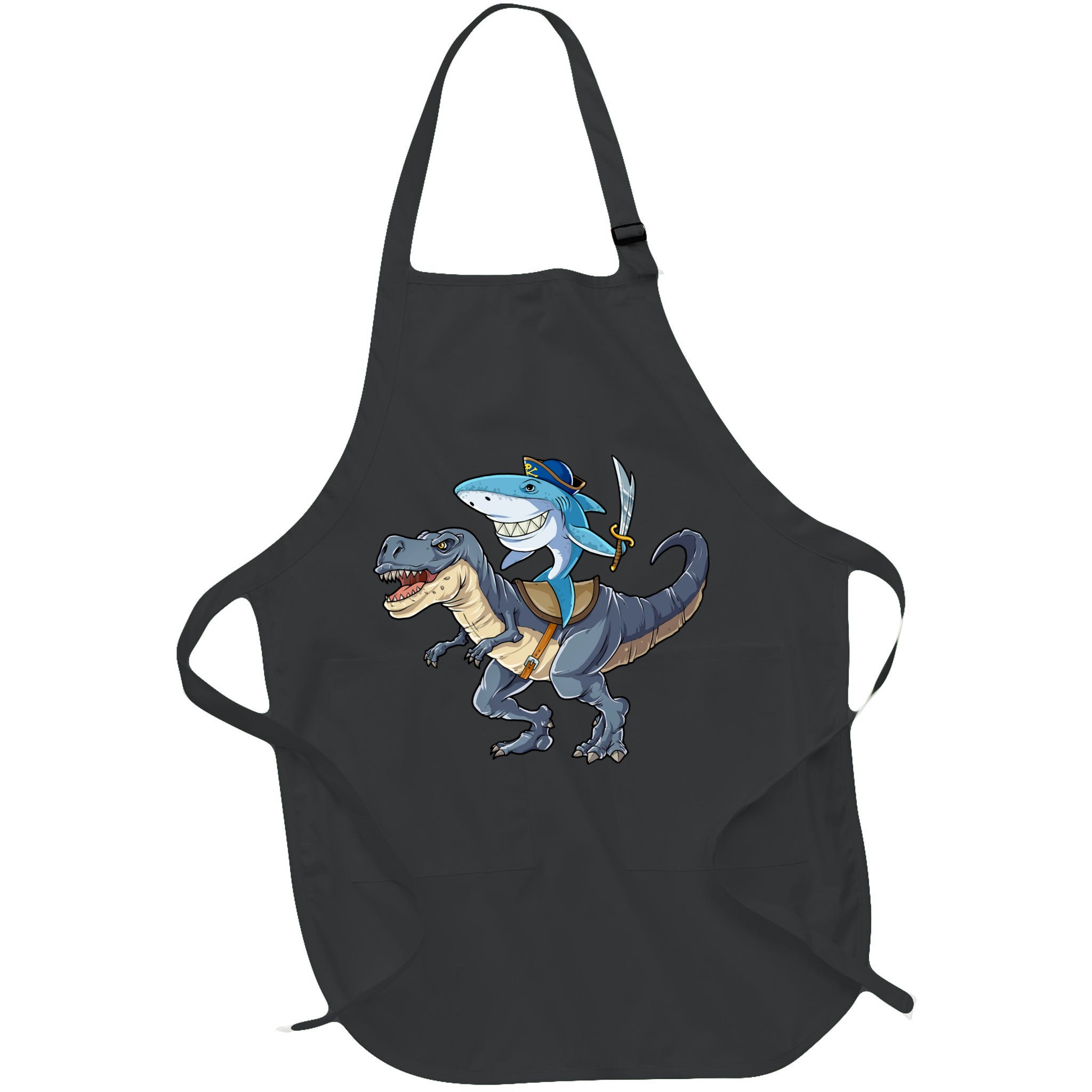 Shark Pirate Dinosaur T Rex Funny Jawsome Gifts Hoodie Apron