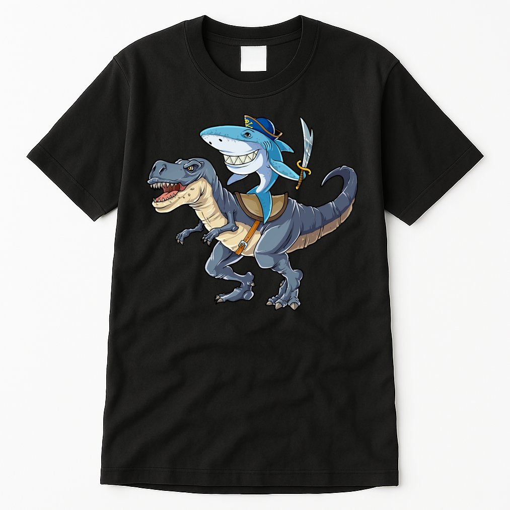 Shark Pirate Dinosaur T Rex Funny Jawsome Gifts Hoodie Tall T-Shirt