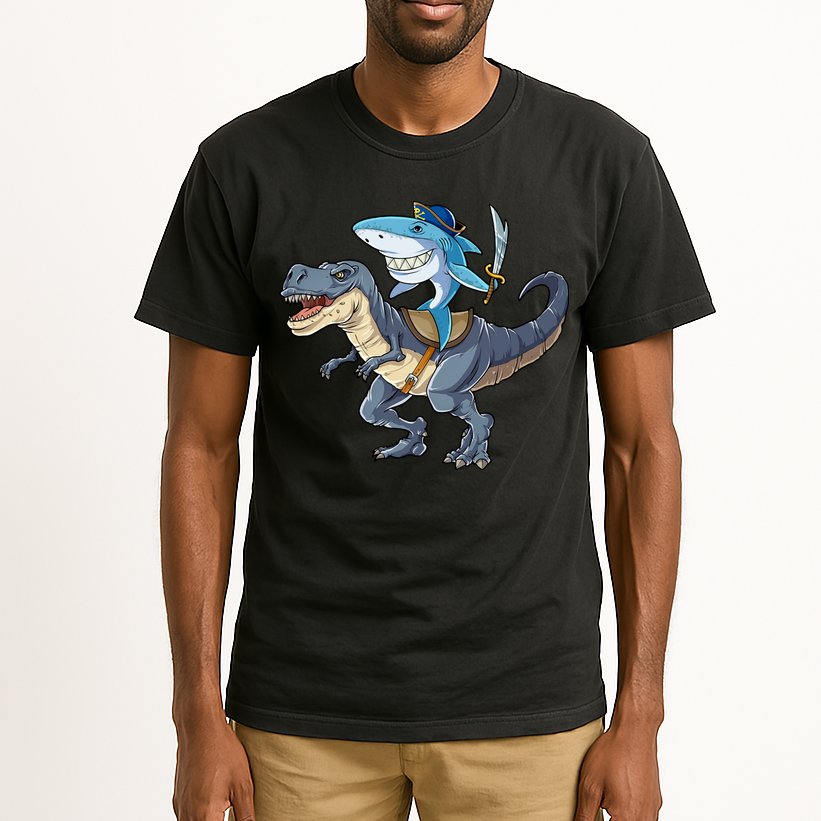 Shark Pirate Dinosaur T Rex Funny Jawsome Gifts Hoodie Tall T-Shirt