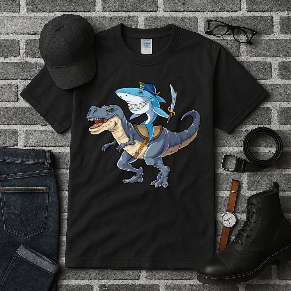 Shark Pirate Dinosaur T Rex Funny Jawsome Gifts Hoodie Tall T-Shirt