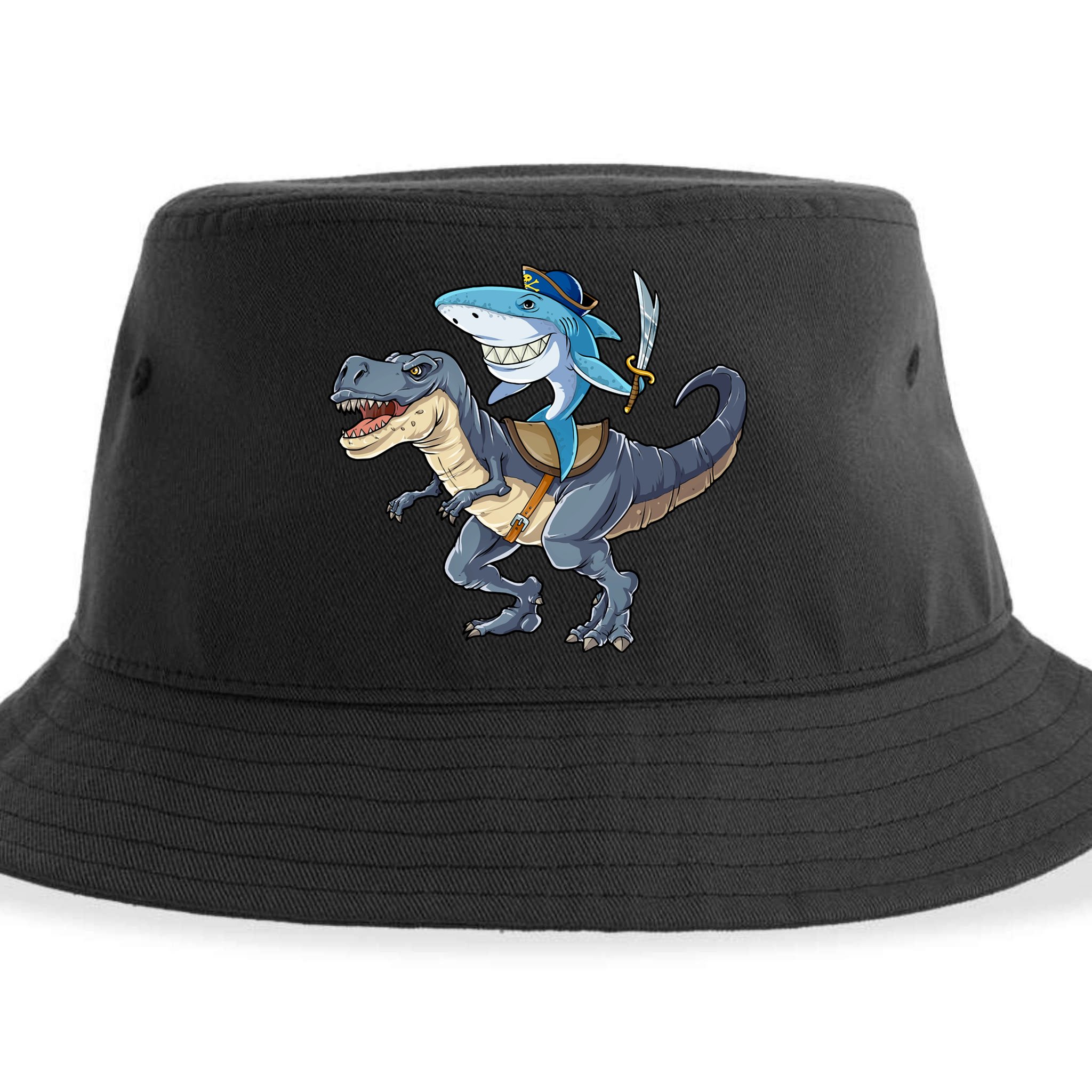 Shark Pirate Dinosaur T Rex Funny Jawsome Gifts Hoodie Sustainable Bucket Hat