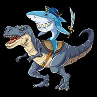 Shark Pirate Dinosaur T Rex Funny Jawsome Gifts Hoodie Bucket Hat