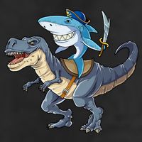 Shark Pirate Dinosaur T Rex Funny Jawsome Gifts Hoodie Beanie