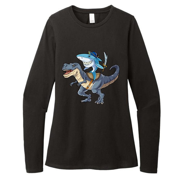 Shark Pirate Dinosaur T Rex Funny Jawsome Gifts Hoodie Womens CVC Long Sleeve Shirt