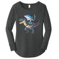 Shark Pirate Dinosaur T Rex Funny Jawsome Gifts Hoodie Women's Perfect Tri Tunic Long Sleeve Shirt