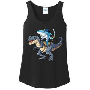 Shark Pirate Dinosaur T Rex Funny Jawsome Gifts Hoodie Ladies Essential Tank