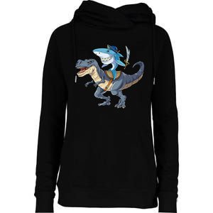 Shark Pirate Dinosaur T Rex Funny Jawsome Gifts Hoodie Womens Funnel Neck Pullover Hood