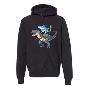 Shark Pirate Dinosaur T Rex Funny Jawsome Gifts Hoodie Premium Hoodie