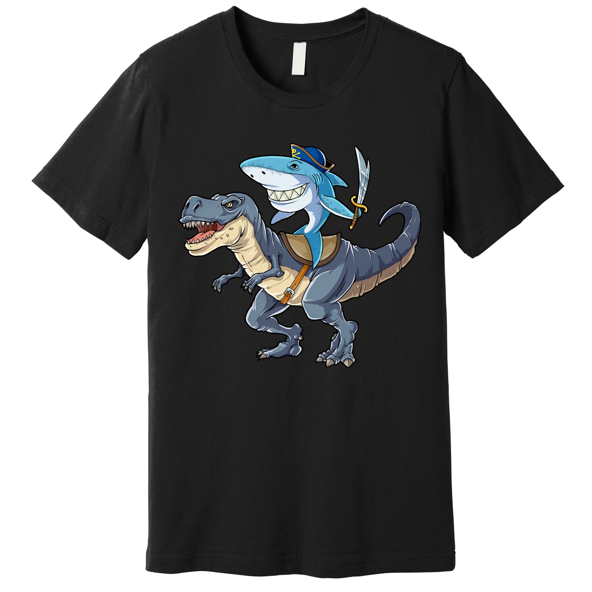 Shark Pirate Dinosaur T Rex Funny Jawsome Gifts Hoodie Premium T-Shirt