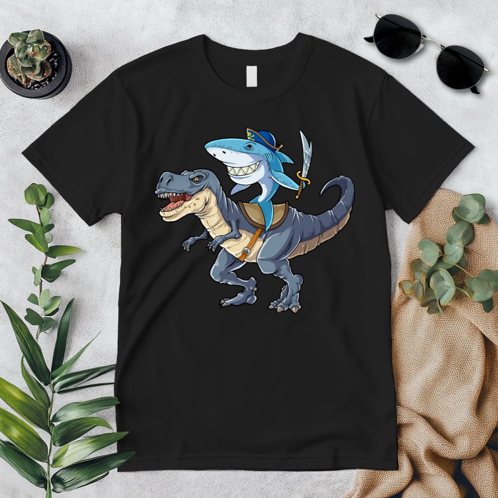 Shark Pirate Dinosaur T Rex Funny Jawsome Gifts Hoodie Premium T-Shirt
