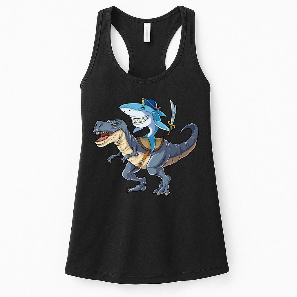Shark Pirate Dinosaur T Rex Funny Jawsome Gifts Hoodie Womens Tank Top